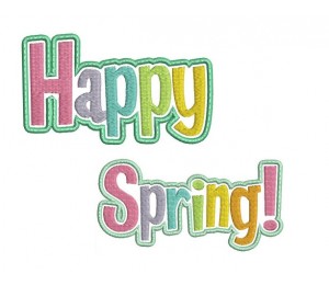 Stickdatei - Happy Spring Schriftzug
